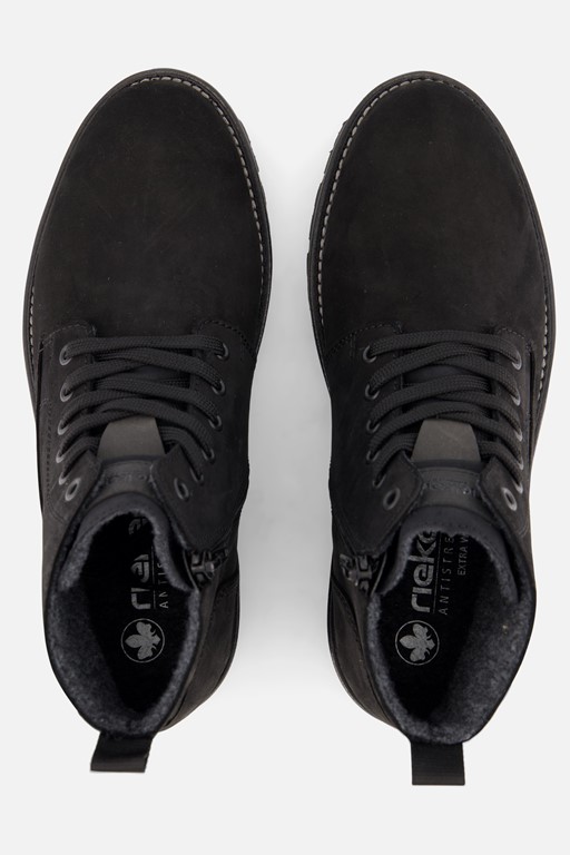 Rieker Veterboots zwart Nubuck