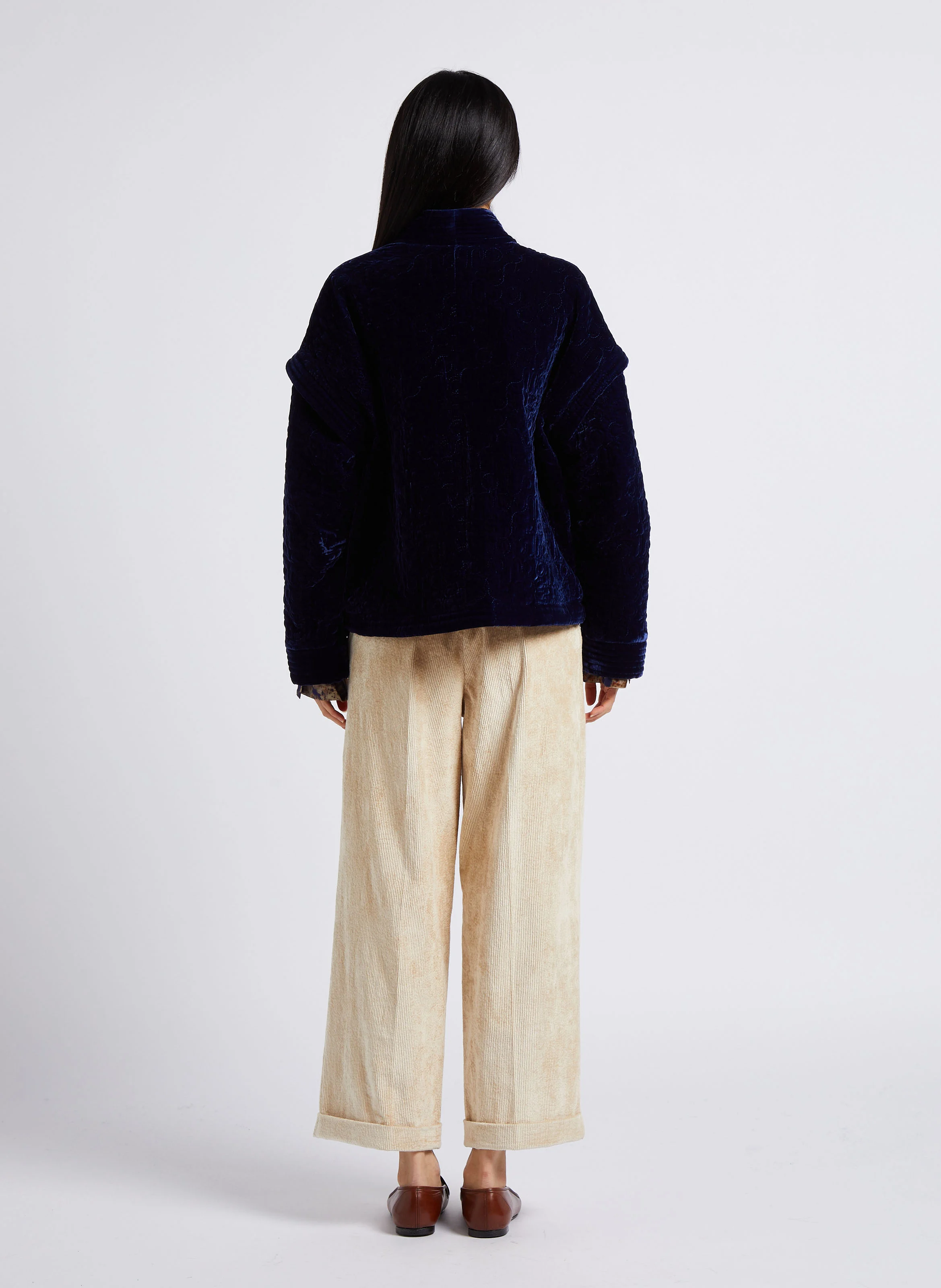 DANGO - Pantalon large en coton mélangé | Beige