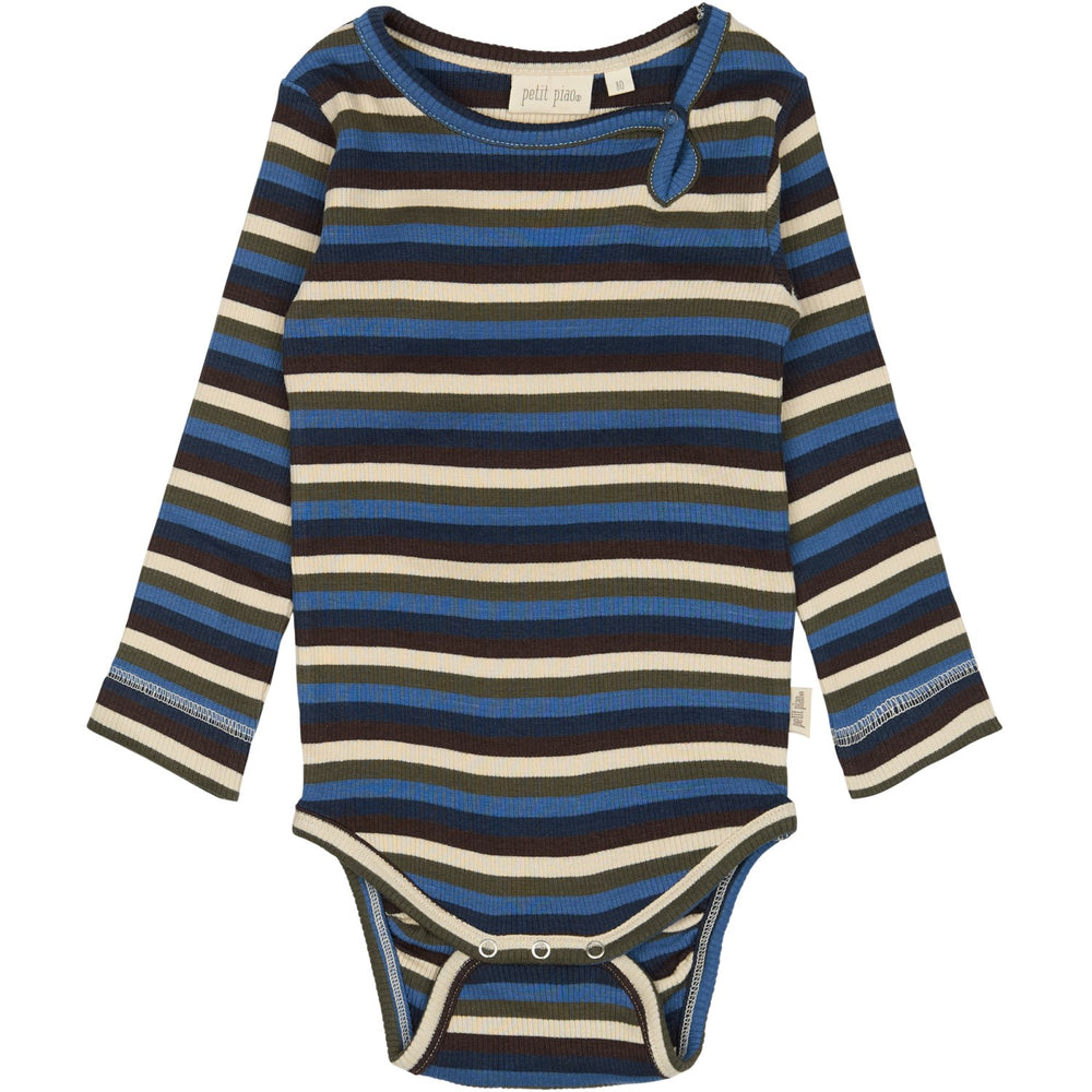 Køb Petit Piao True Navy Multistripe Body L/S Modal Multi Striped