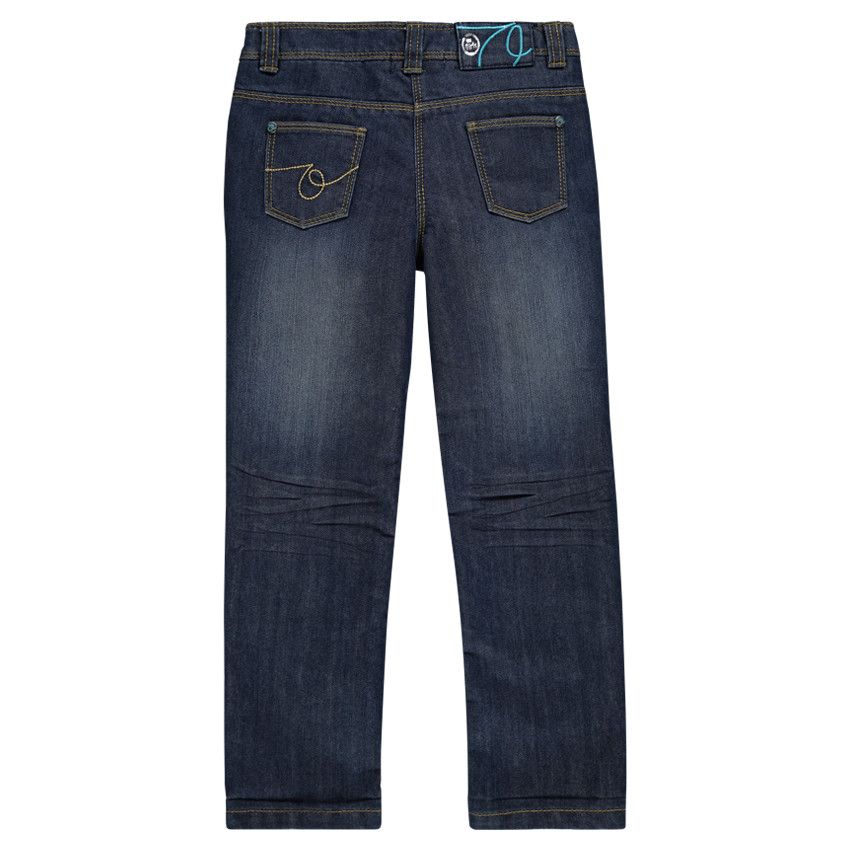 Jeans coupe droite effet used - Blue black