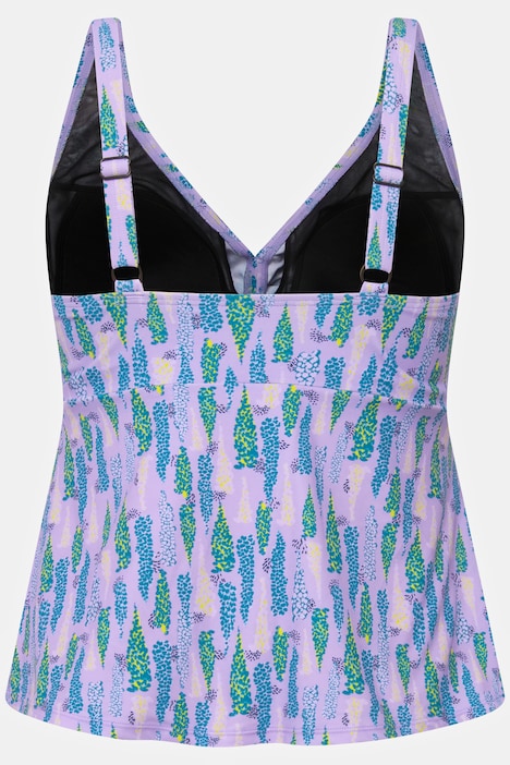 Tankini, Lupinen, drapiert, Softcups, längeres Top