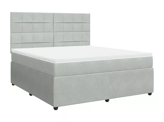 Sommier à lattes de lit et matelas Gris clair 180x200cm Velours