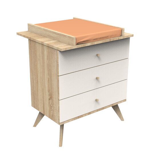 Camille Commode 3 tiroirs   Crème Chêne Doré        de               Sauthon Baby's Sweet Home