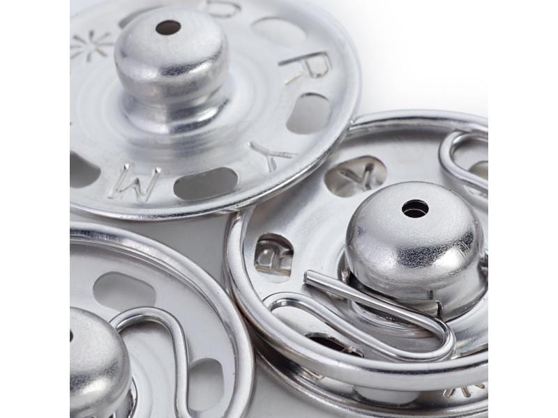 Prym Druckknöpfe Ø 15 mm, Silber, 6 Stück Stylishe Annähdruckknöpfe, nickelfrei