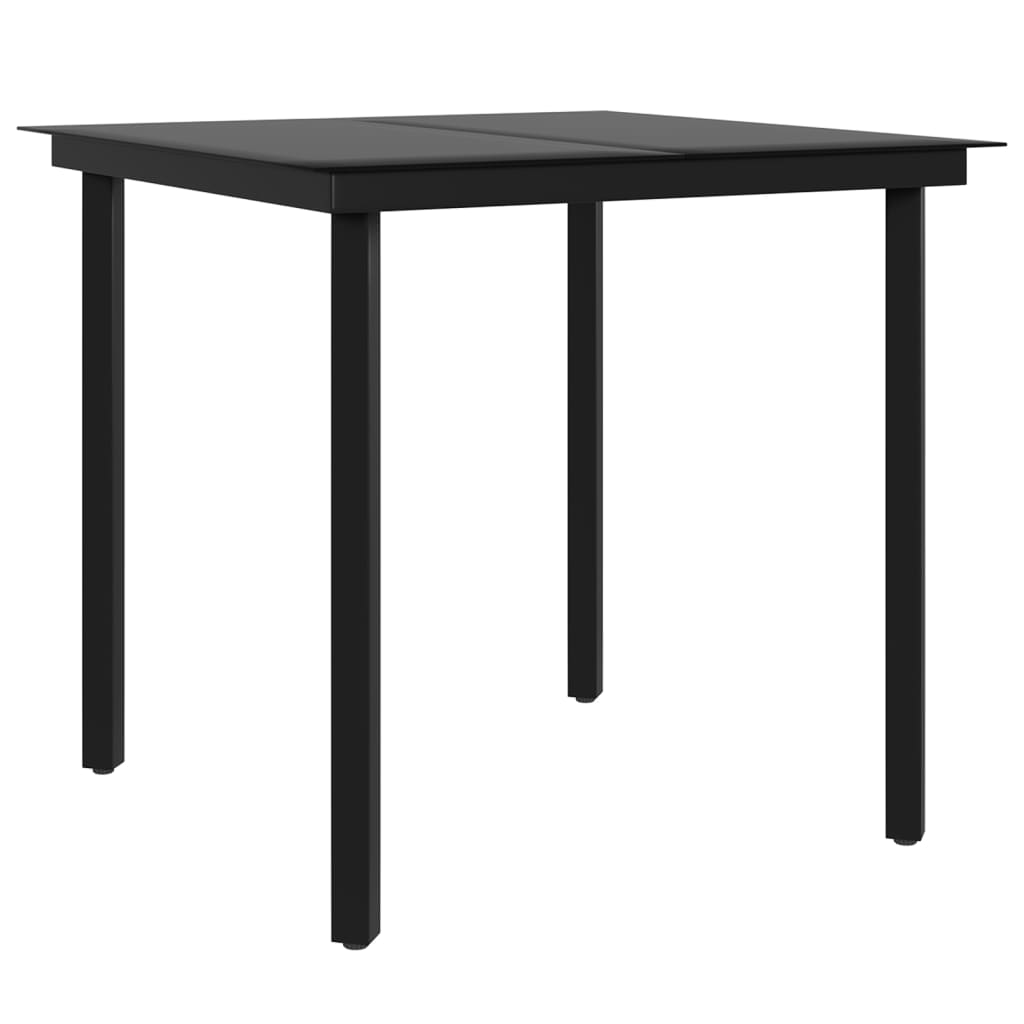 Mobilier de salle à manger de jardin avec coussins 3 pièces noir