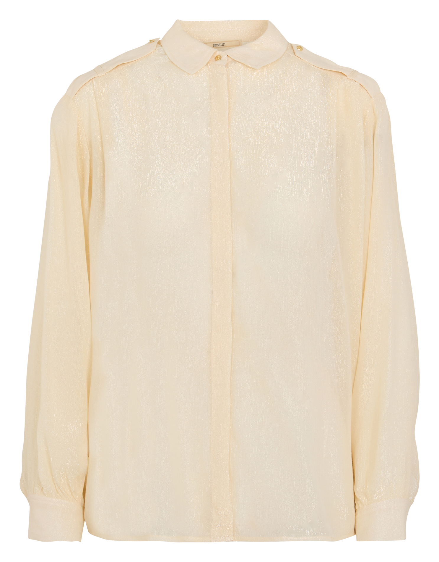 GINGER LUX - Chemise transparente col classique| Beige