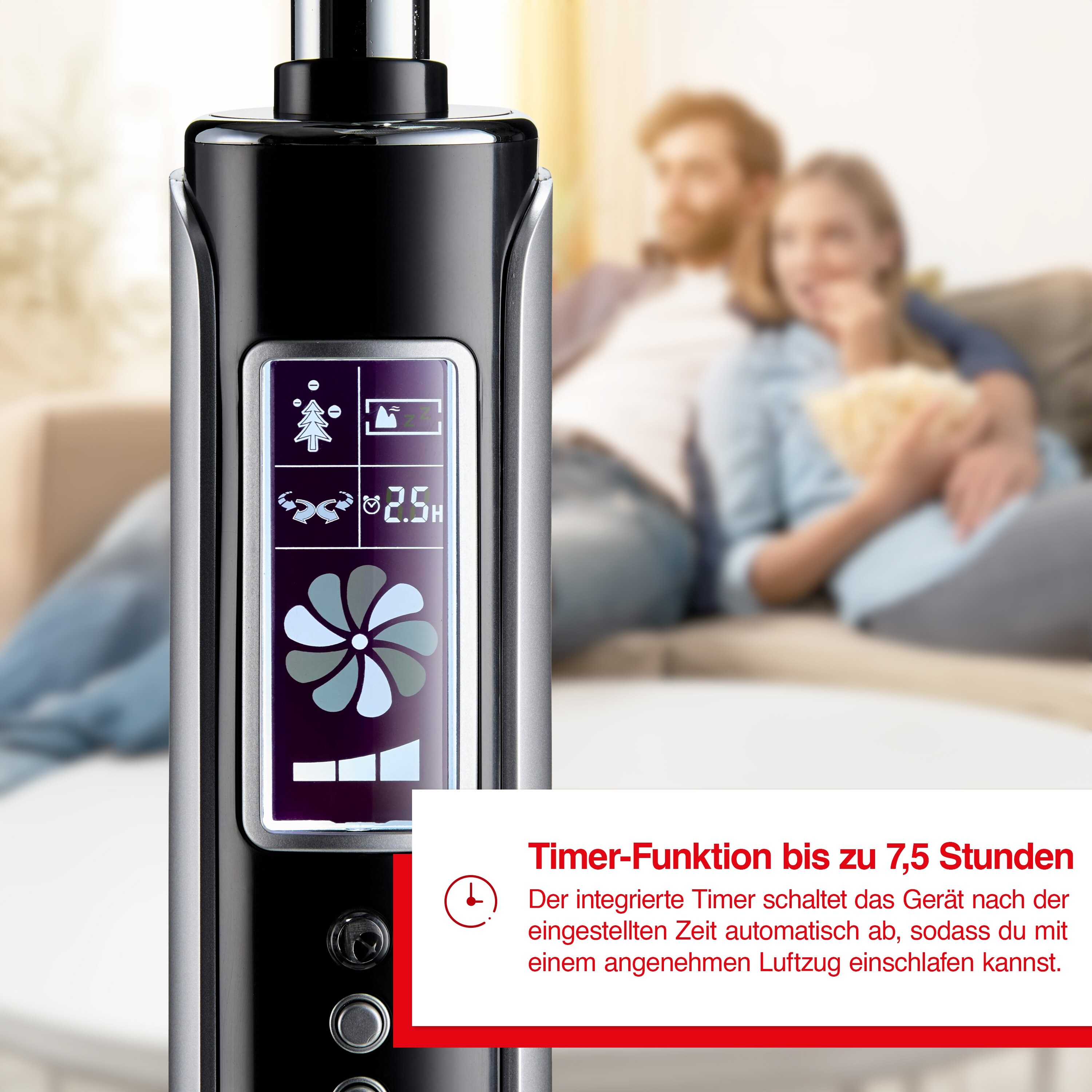 Solis Standventilator, Oszilationsfunktion, 3 Stufen, 7,5h Timer