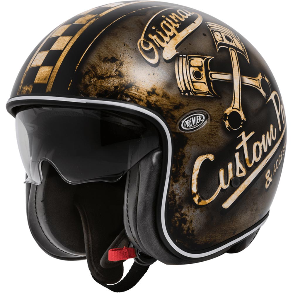 premier - Casque Vintage OP Noir / Marron / Mat