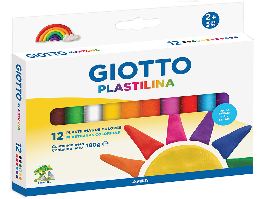 CAIXA COM 12 BARRAS DE PLASTICINA GIOTTO CORES CLÁSSICAS