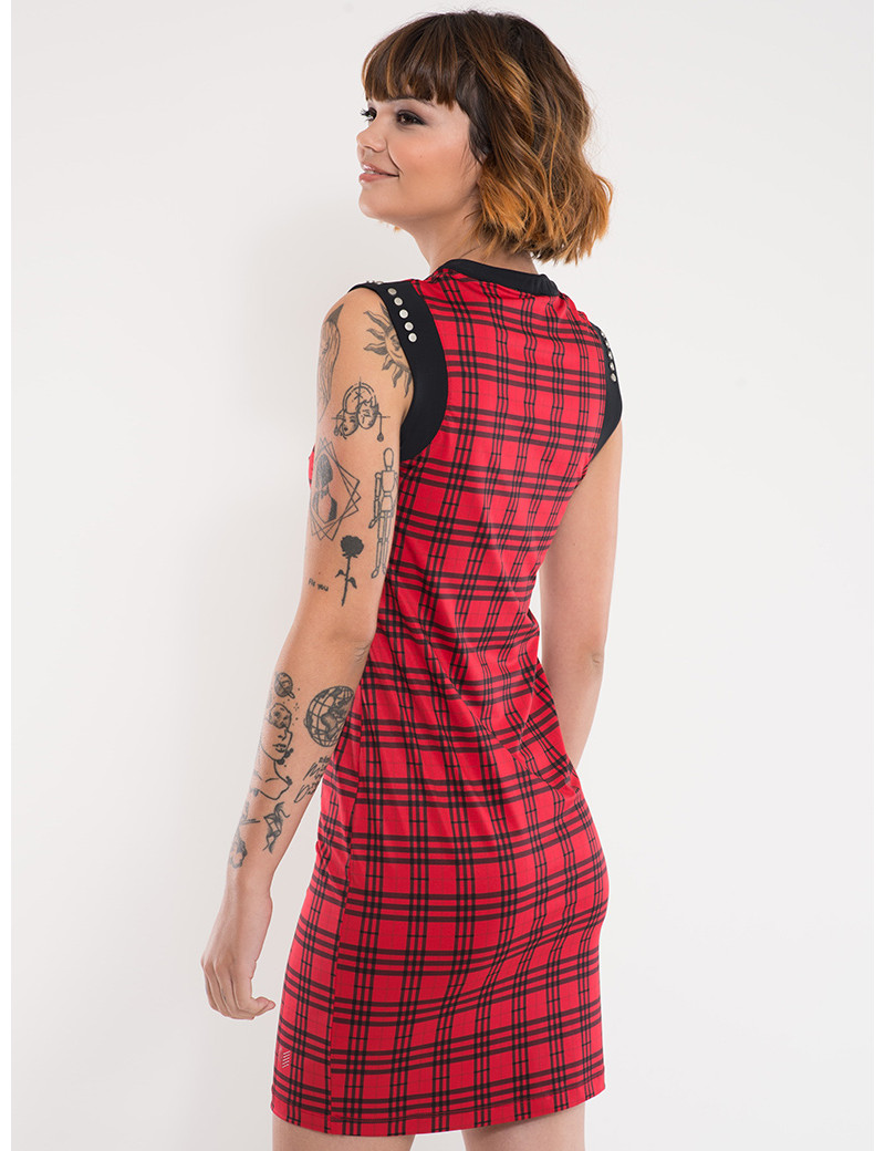 HBT PALACE - EMILY ROBE COURTE RED TARTAN