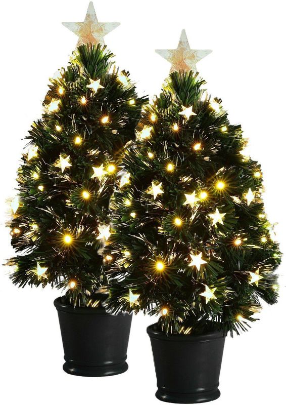 Luca Lighting - Fiber Optic Kunstboom - 60 cm - Met Verlichting - LED Sterren