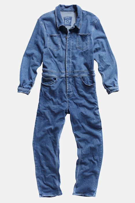 Overall, Denim, Workwear, Brusttaschen, Langarm