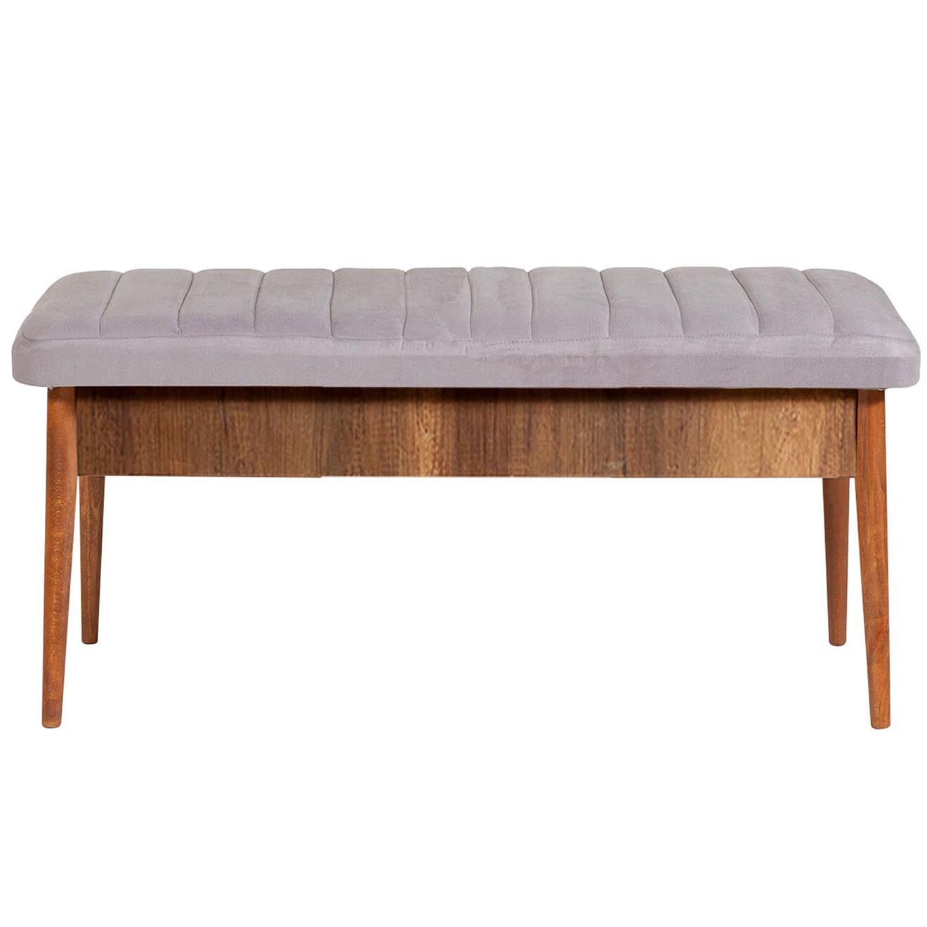 Wooden Art Ensemble Table + 2 Chaises + 1 Banc Vina beige/gris