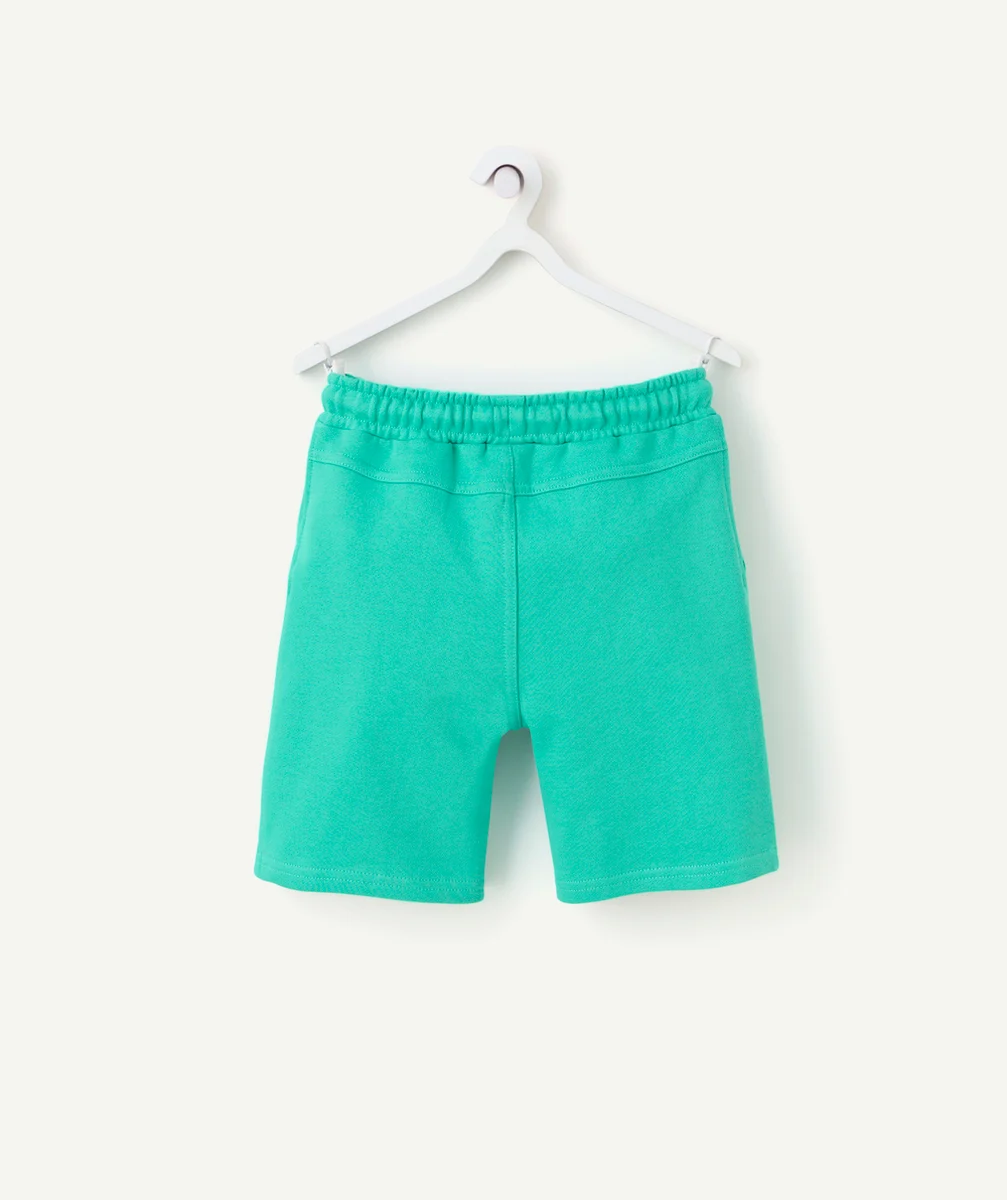 bermuda droit garçon en coton bio vert