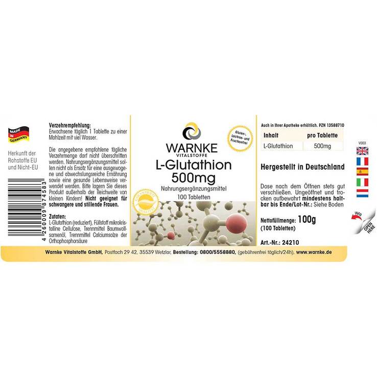 L-Glutathion 500 mg Tabletten, 100 St