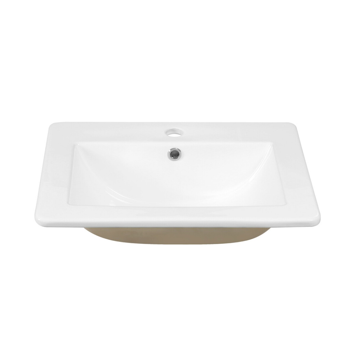 Kerra KR 530 inbouw wastafel 54x46cm met kraangat wit