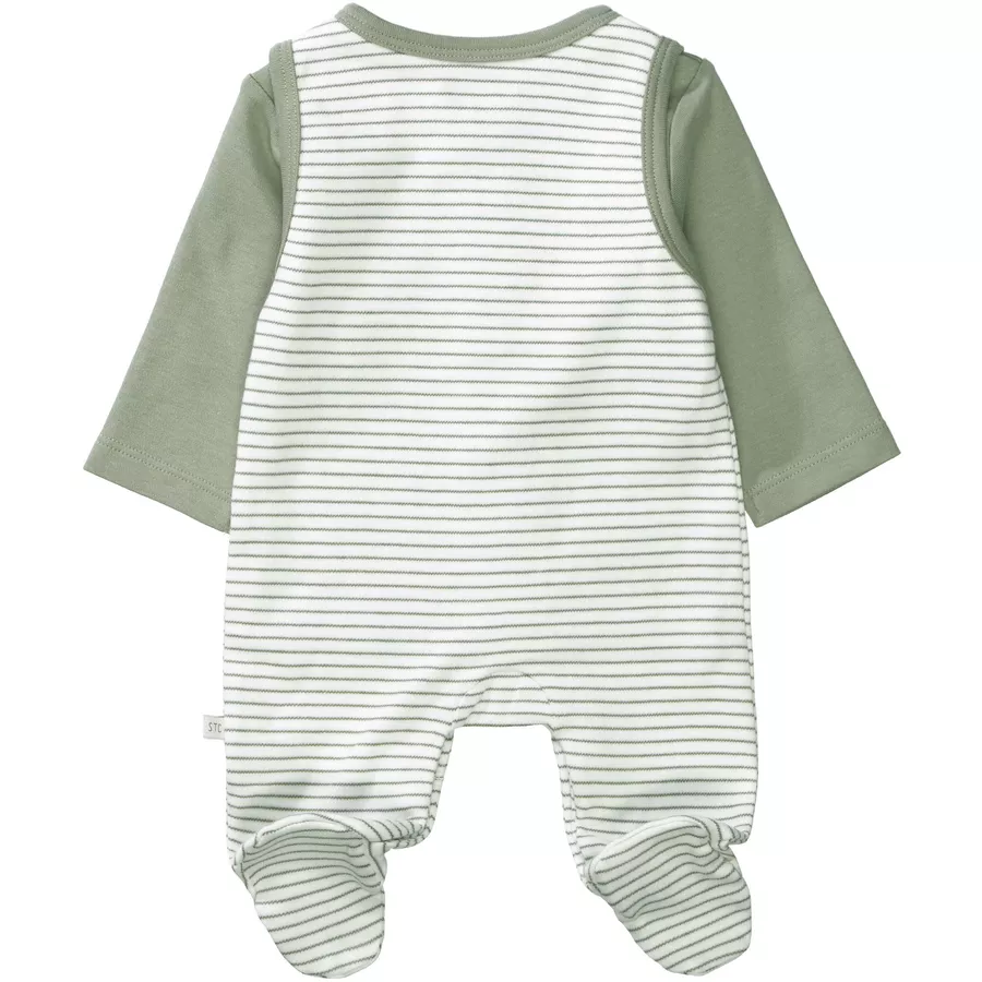 Staccato Strampler+Shirt offwhite gestreift