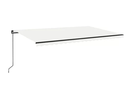 Auvent manuel rétractable avec LED 500x350 cm Crème