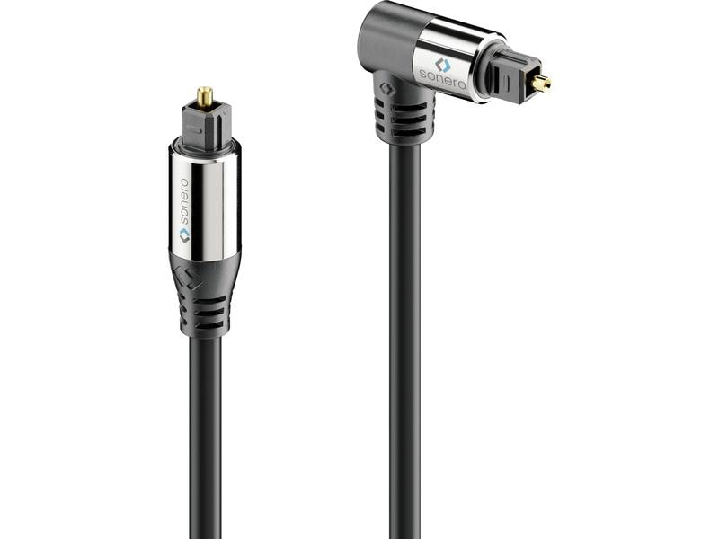 sonero Audio-Kabel Toslink - Toslink 2 m Optisches Toslink-Kabel mit einem abgewinkelten Stecker