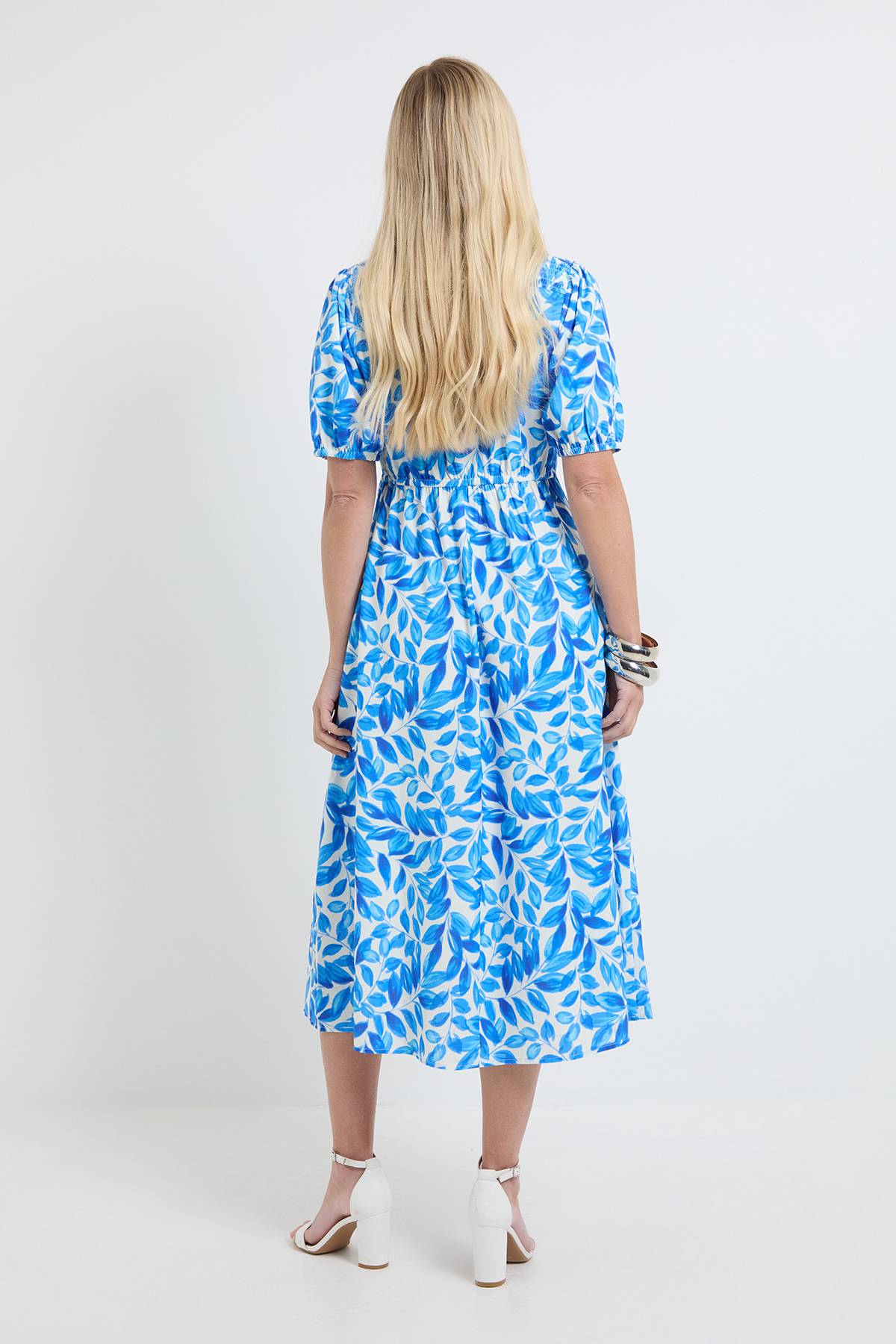 Wallis Robe Midi Froncée À Motif Floral Petite Taille