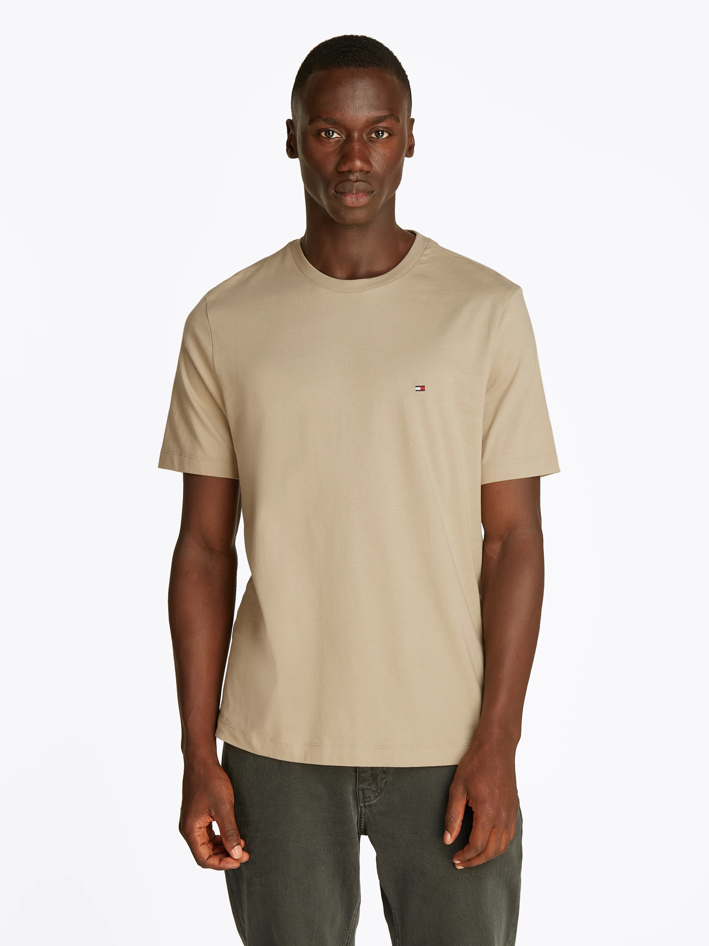 Tee-shirt à col rond en coton | Kaki