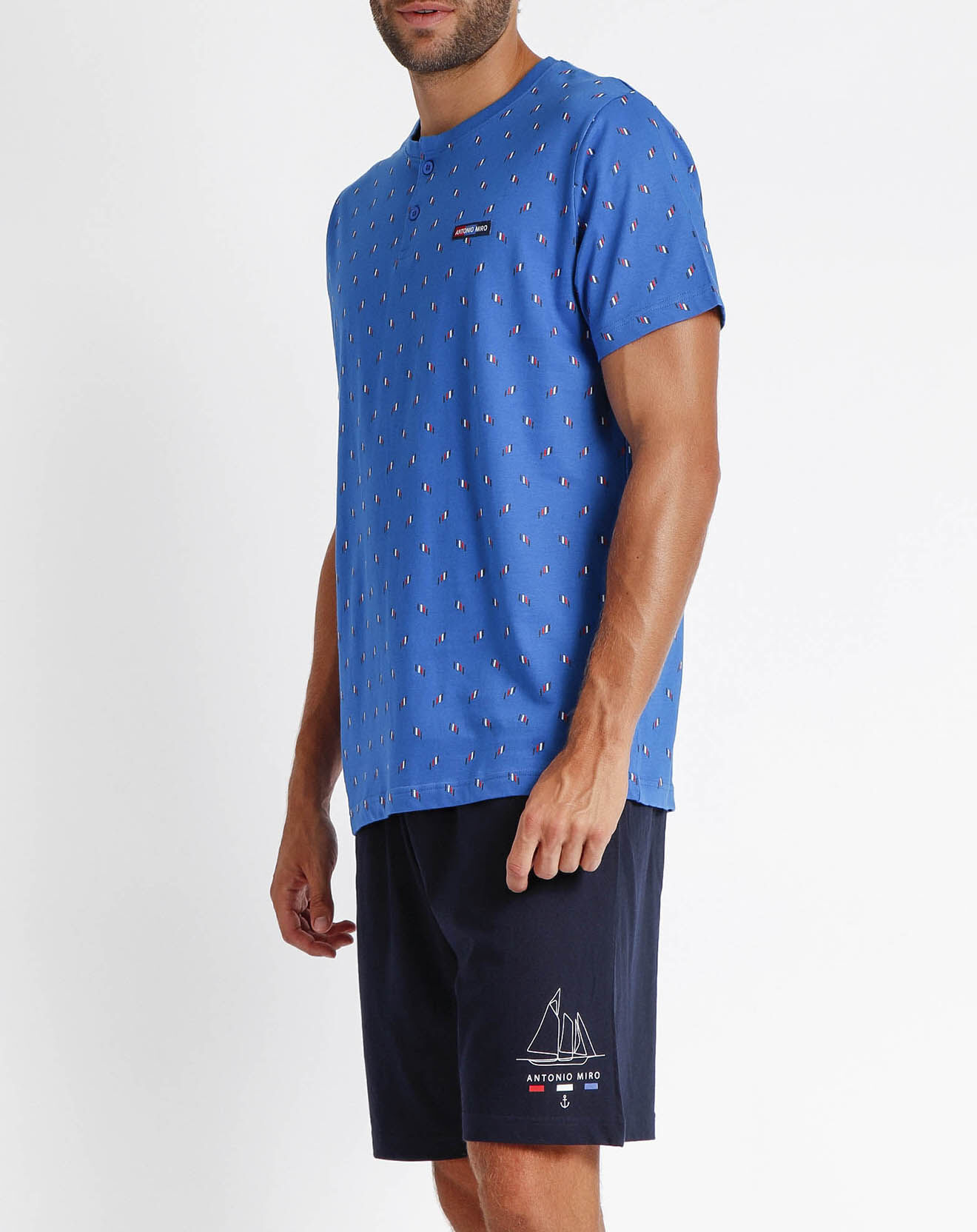Antonio Miro Pyjama T-Shirt & Short Cyril bleu