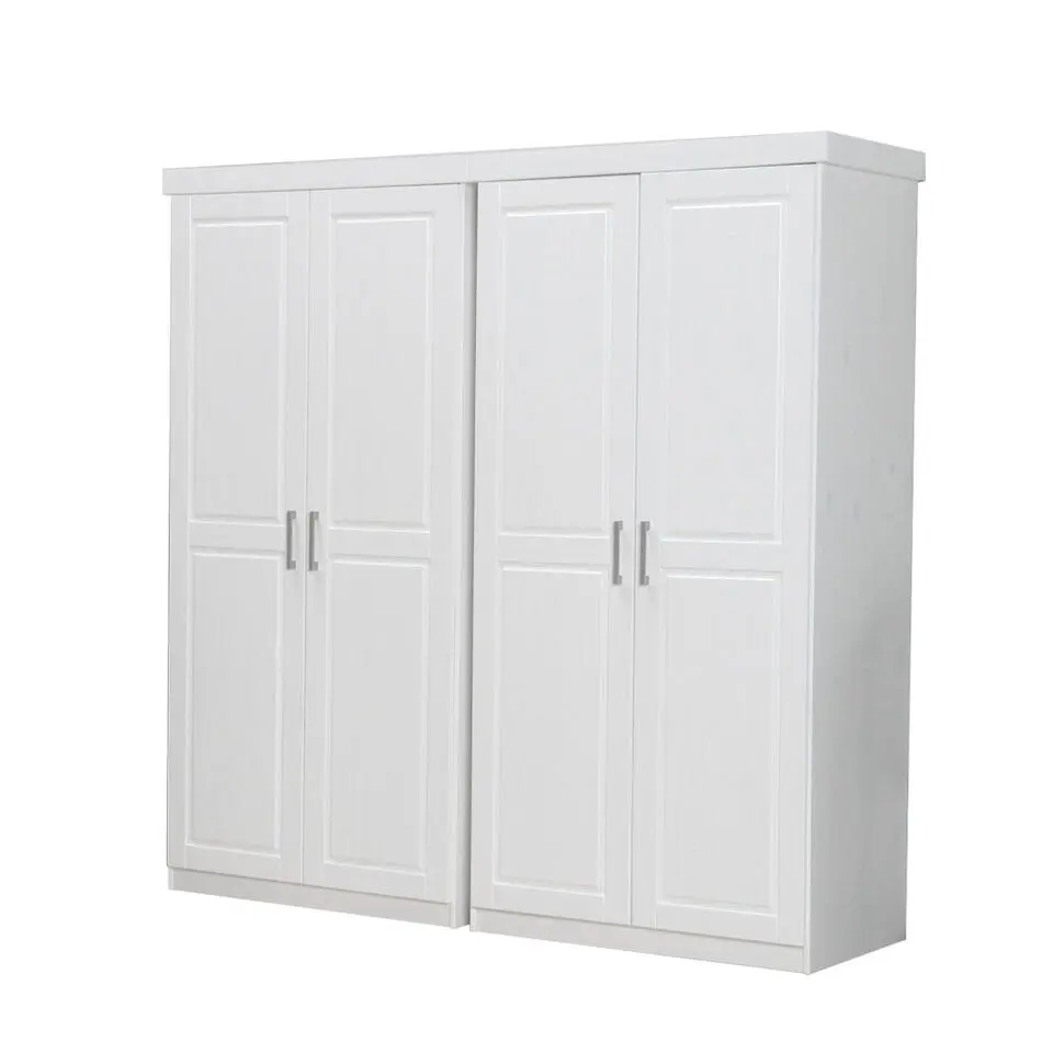 Hioshop 4deurs kast wit 2x2 Oslo kledingkast