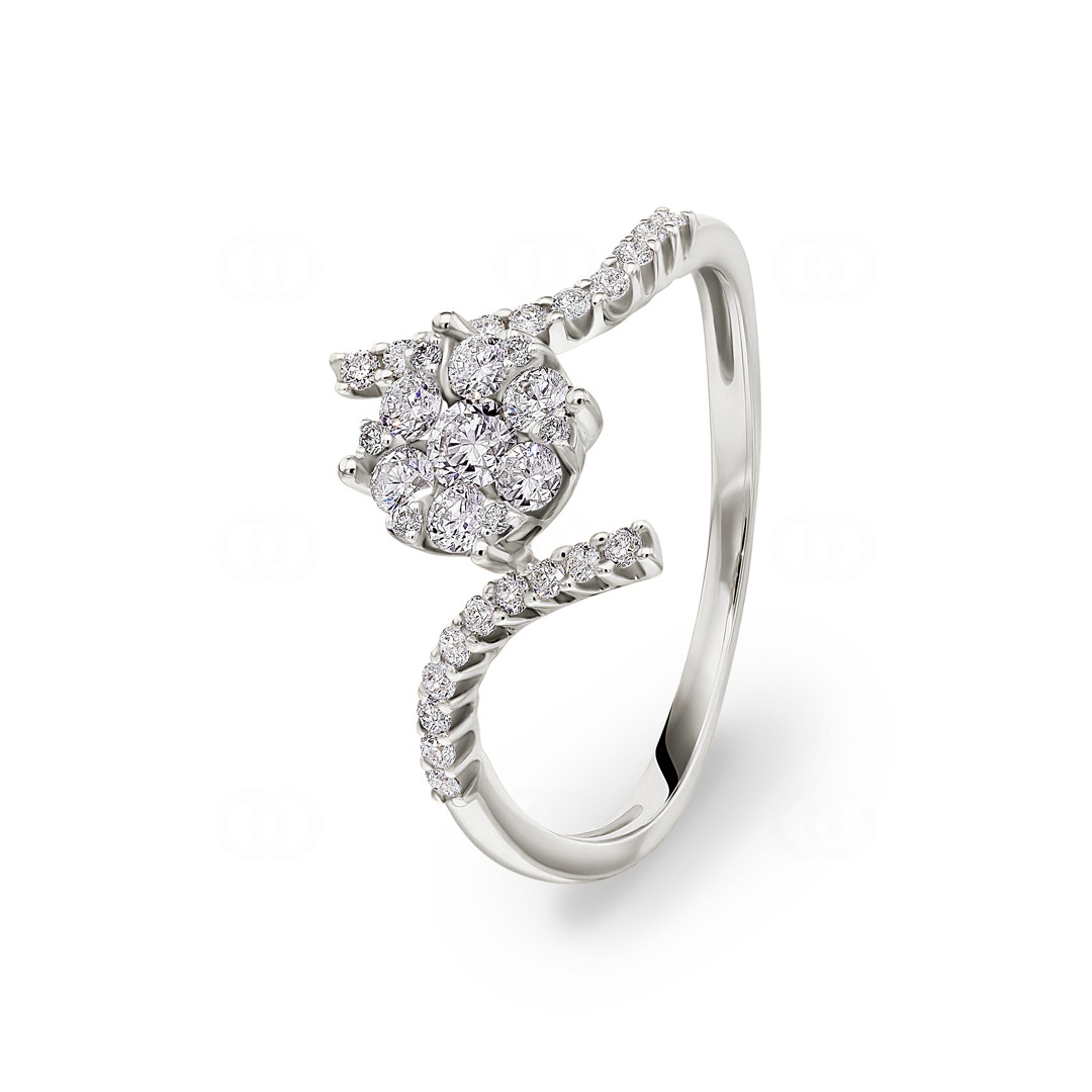 0.50 Karat Diamanten Verlobungsring 750/18 K Weissgold