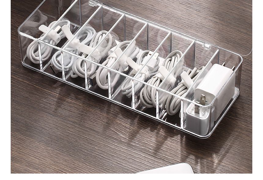 Sabam - Transparante plastic kabelopbergdoos / kabelorganizer / set (verschillende designs)