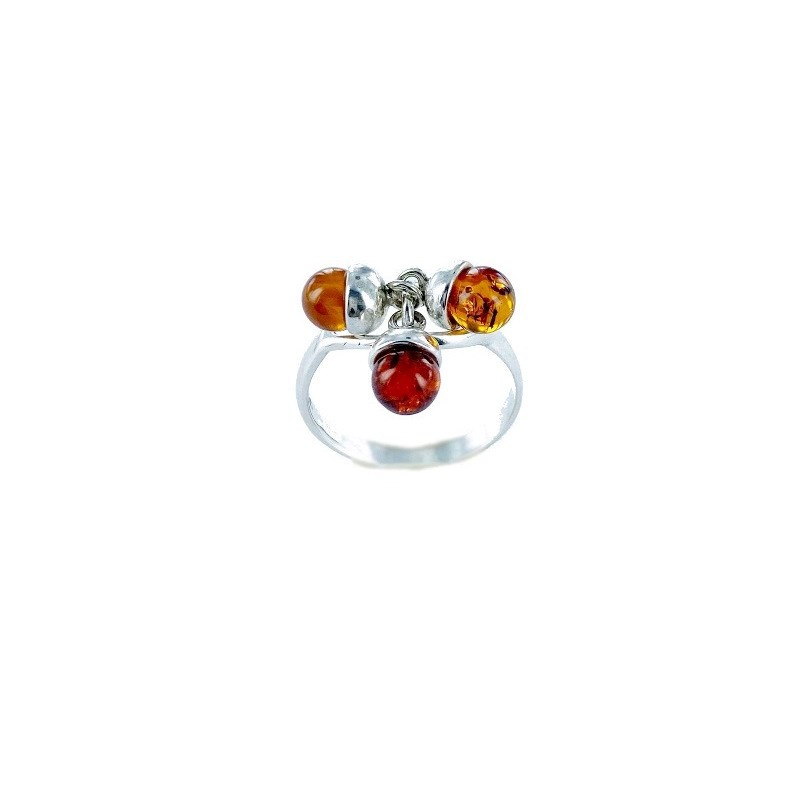 Bague argent 925 Ambre veritable de la mer Baltique