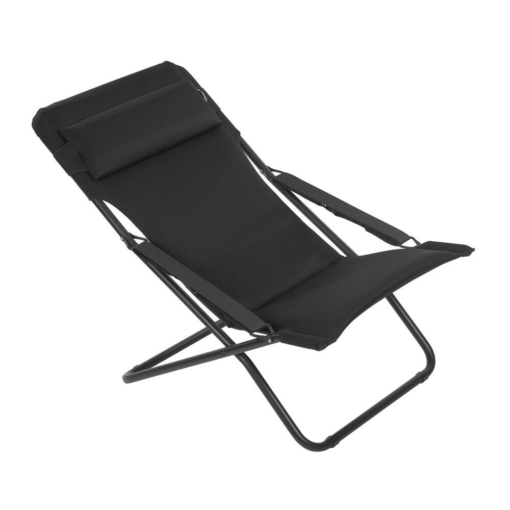 Klappbarer, gepolsterter Liegestuhl Transabed AirComfort® Schwarz Acier