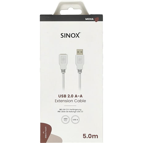 Sinox USB 2.0 forlængerkabel - 5 meter