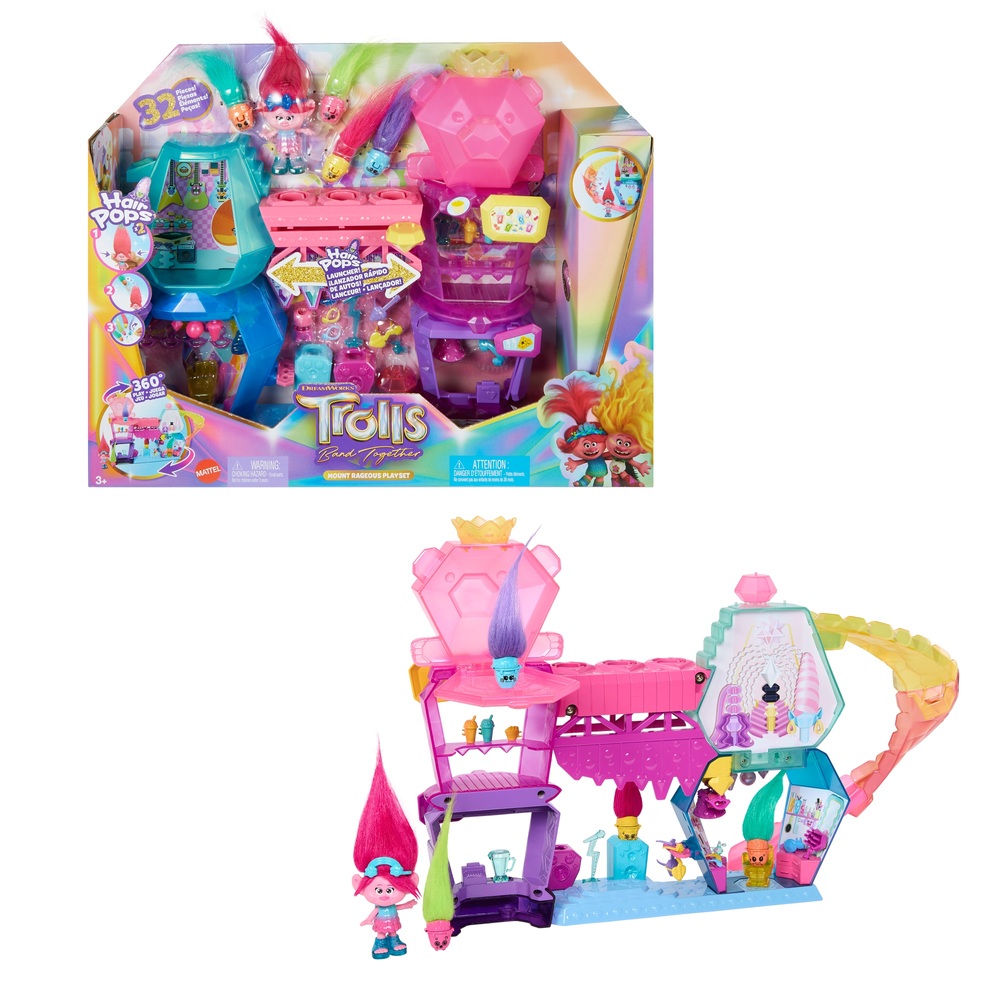 Trolls 3 Band Together Mount Rageous Spielset mit Queen Poppy Puppe