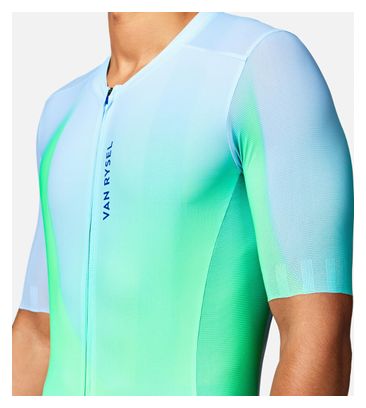 Maillot Manches Courtes Unisexe Van Rysel Racer 2 Bleu Clair/Vert