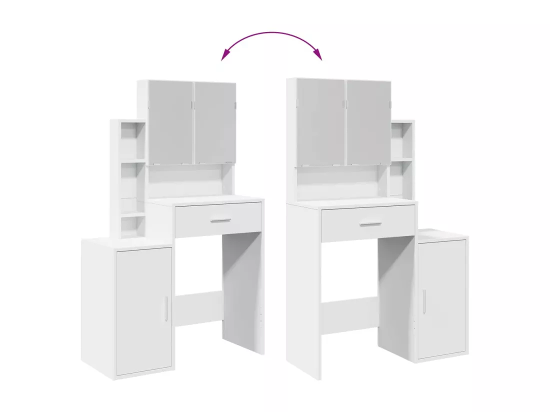 Coiffeuse avec armoire blanc 80x35x132 cm