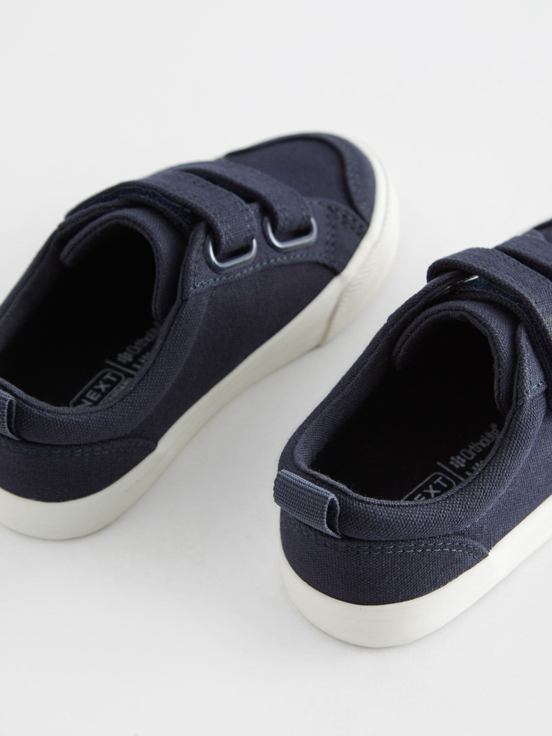 Marineblauw canvas - Sneakers met twee klittenbandjes