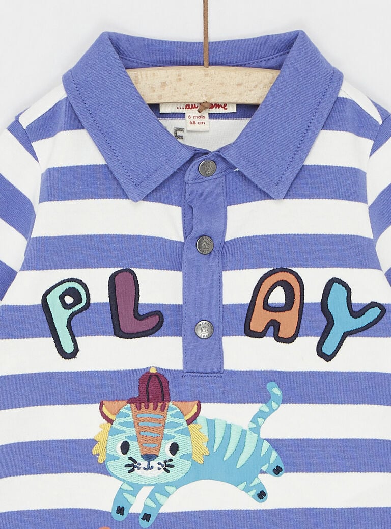 Polo aubergine à imprimé à rayures pour bébé garçon