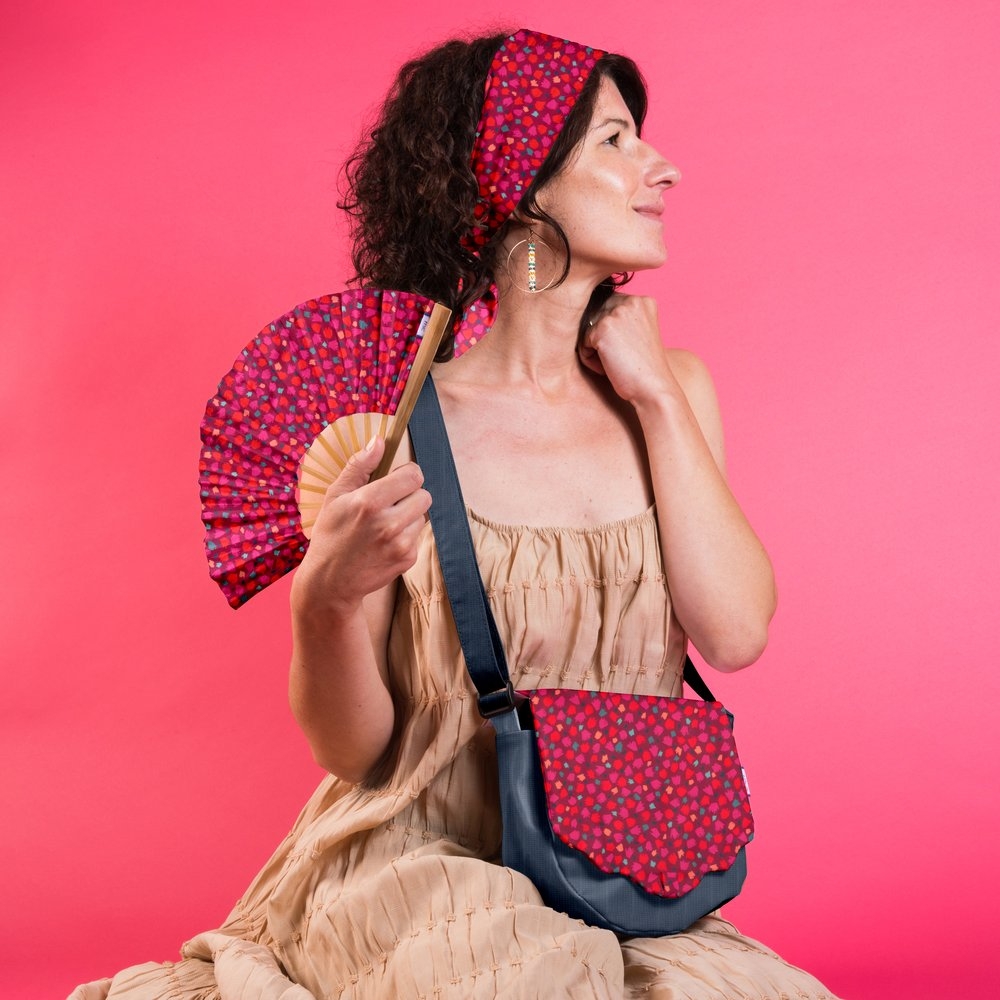 Rabat Besace Petit Nuage Pompons Cerise