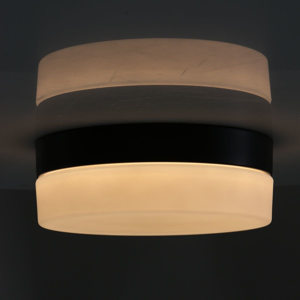 Steinhauer Plafondlamp Ikaro Ã 24 cm IP44 zwart