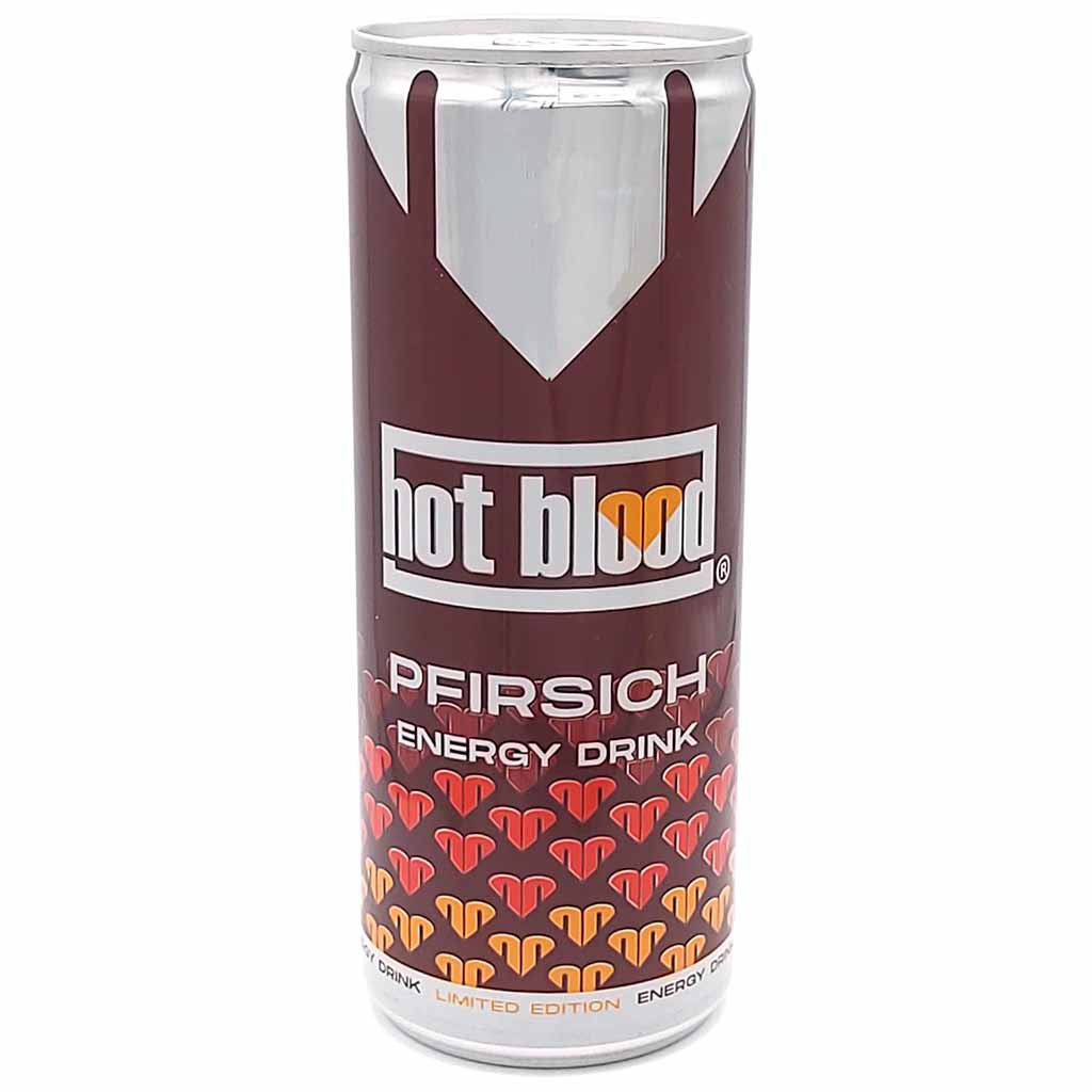 hot blood Energy Drink Pfirsich Dosen 24 x 250ml MHD:10.10.26