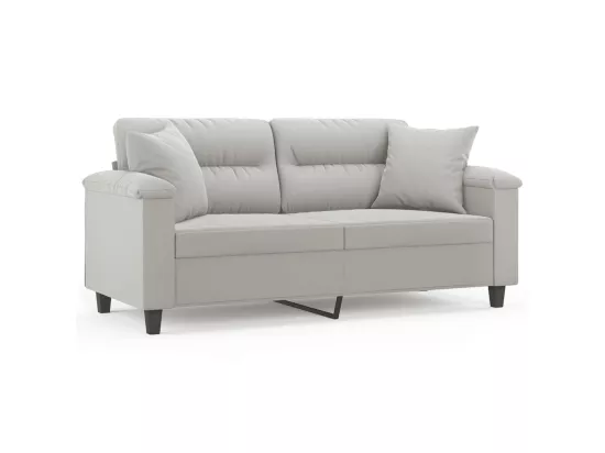 Canapé 2 places avec oreillers gris clair 140 cm