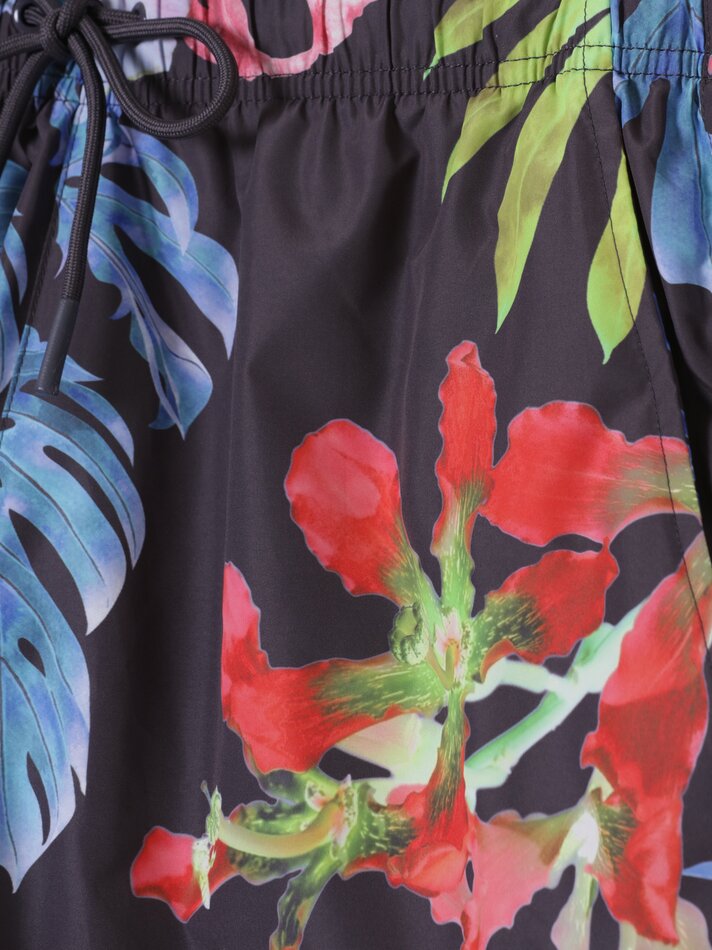 Maiô com estampa floral - Preto