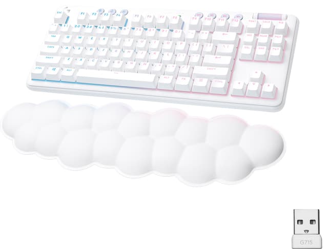 Logitech G715 Linear trådløst gaming tastatur (hvidt)