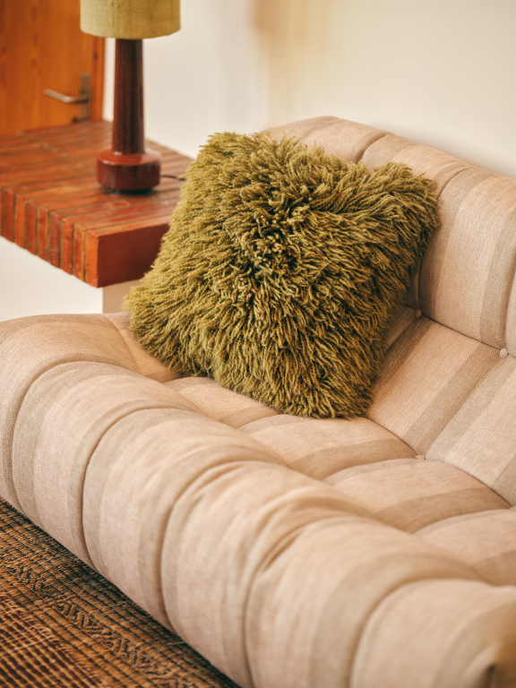 HKliving Fluffy kussen 50x50 Olive