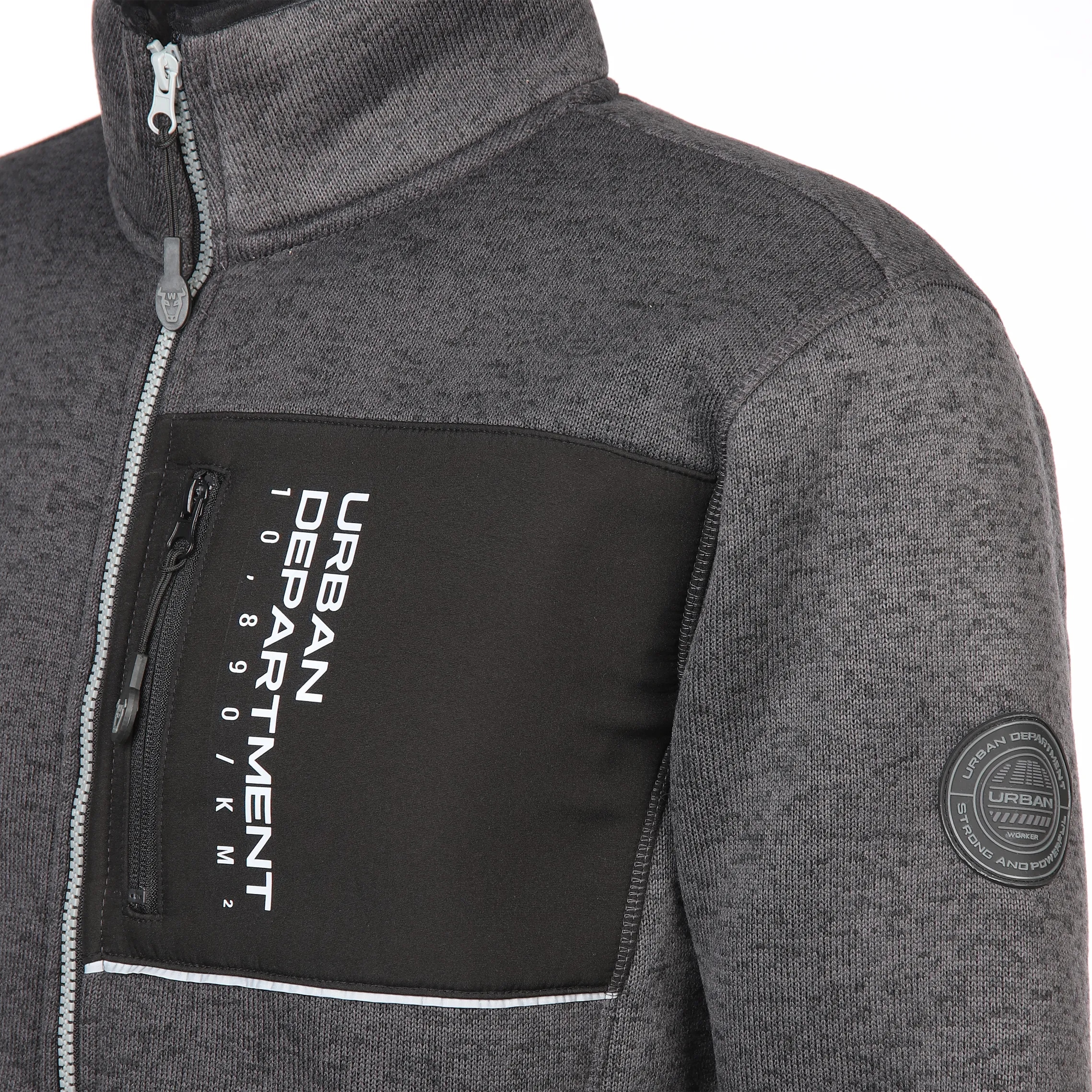 Herren Strickfleece Arbeitsjacke