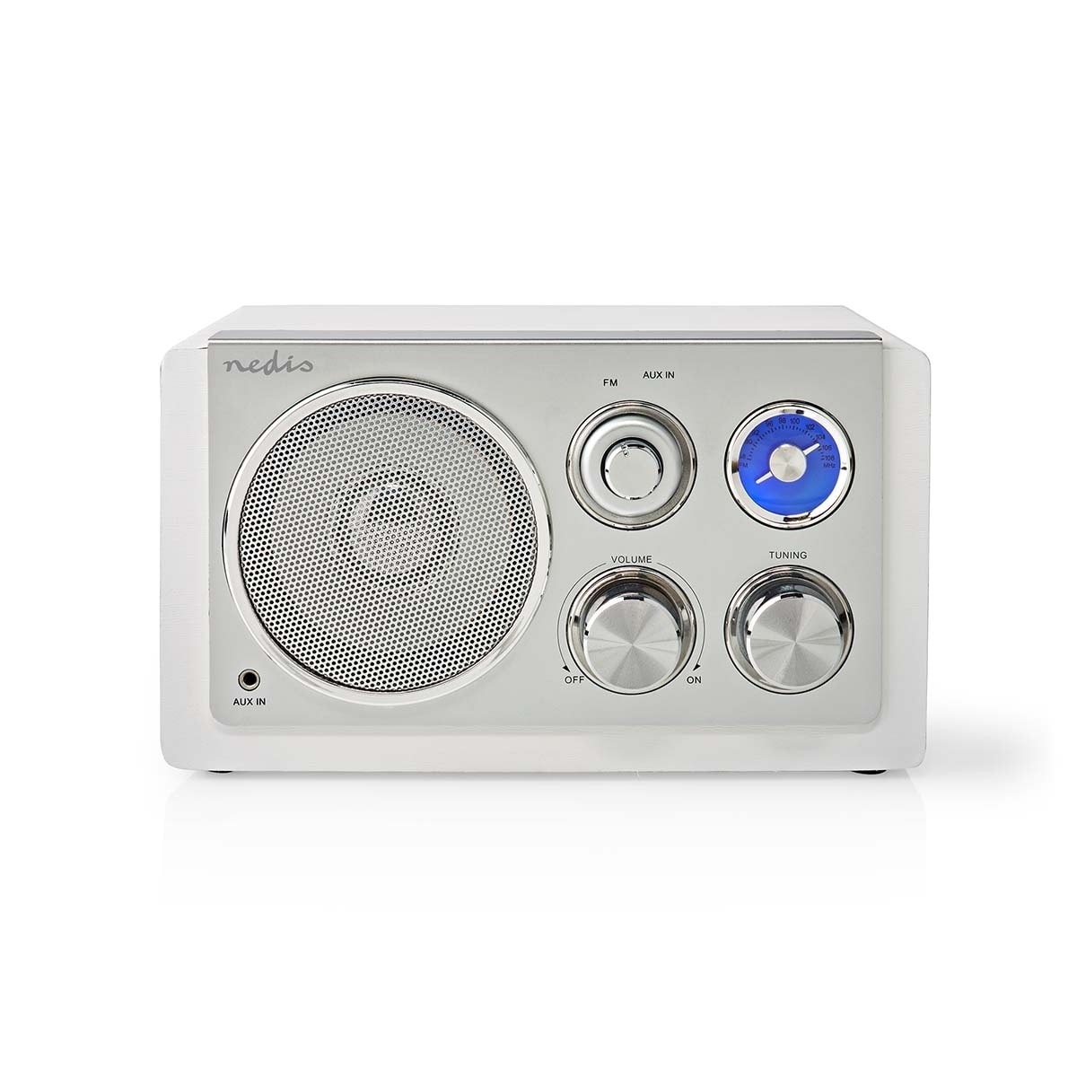 Nedis FM-radio | Bord design | FM | Nettstrøm drevet | Analog | 15 W | IP20 | Hvit