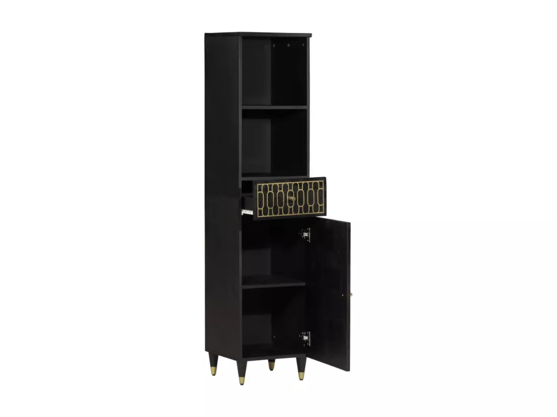 Armoire de salle de bain 38x33x160 cm bois massif de manguier