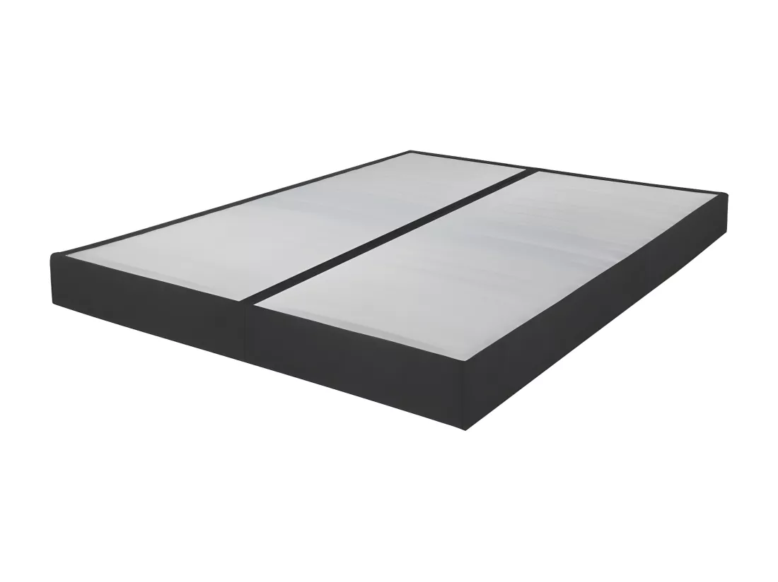 Sommier tapissier Omega Anthracite 3 2x80x200 Lattes bois - H.15 cm - Made in France