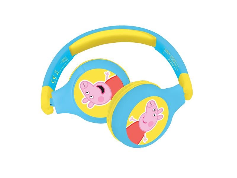 Lexibook Kinderkopfhörer Peppa Wutz 2-in-1-Bluetooth Kabelloser Kopfhörer für Kinder