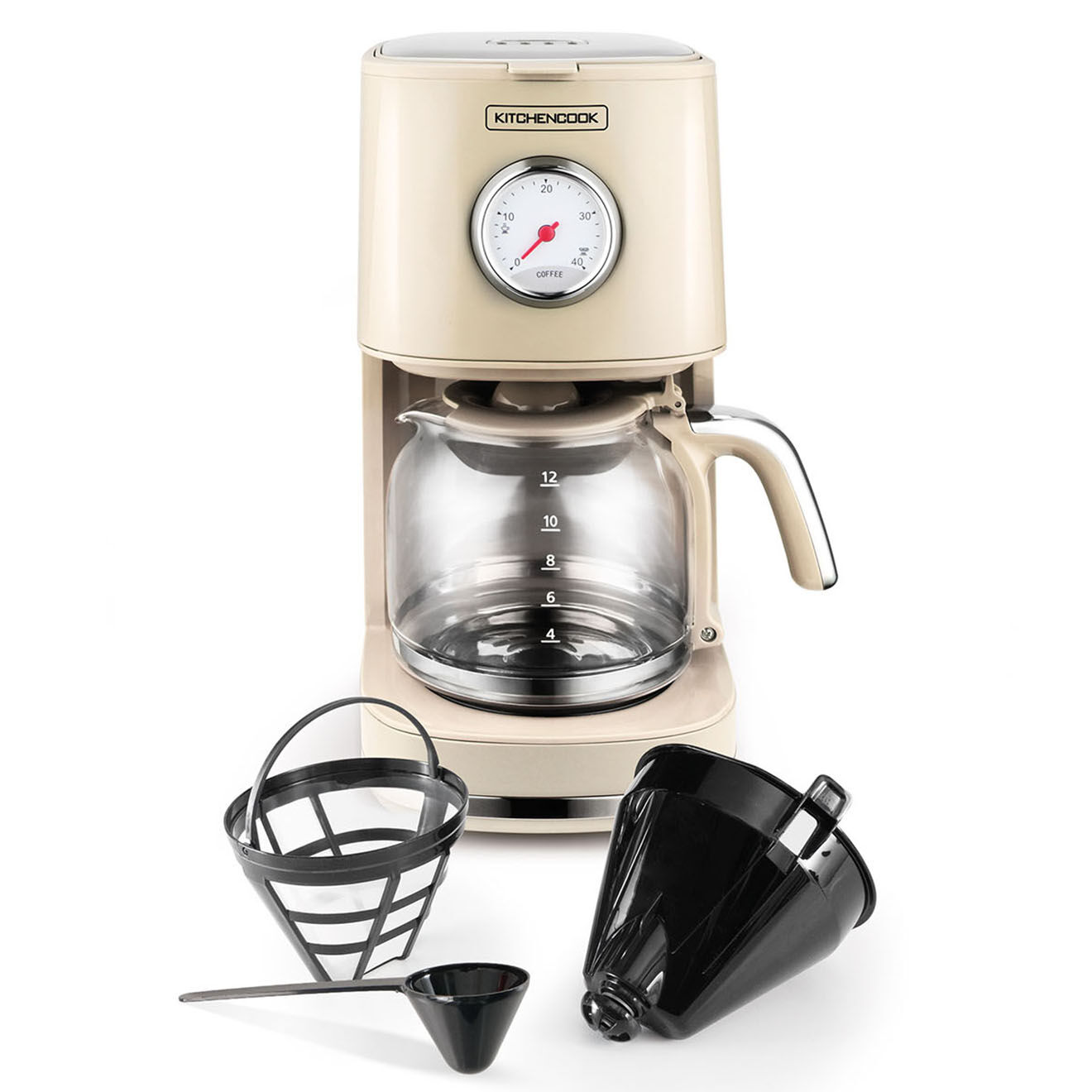 Kitchencook Cafetière Style rétro beige - 45.2x31.2x39.6 cm